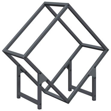 vidaXL Ράφι για καυσόξυλα Ανθρακί 50x25x50 εκ. Ατσάλι ψυχρής έλασης