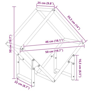 vidaXL Ράφι για καυσόξυλα Ανθρακί 50x25x50 εκ. Ατσάλι ψυχρής έλασης