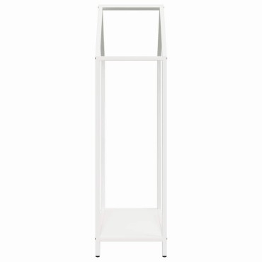 vidaXL Ράφι για καυσόξυλα Λευκό 40x25x90 εκ. Ατσάλι ψυχρής έλασης