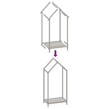 vidaXL Ράφι για καυσόξυλα Λευκό 40x25x90 εκ. Ατσάλι ψυχρής έλασης