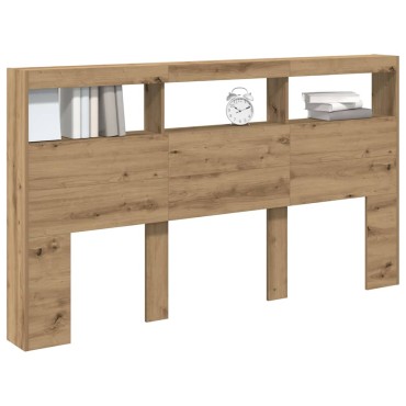 vidaXL Κεφαλάρι με Αποθηκευτικό Χώρο & LED Artisan Δρυς 180x17x102cm 1 τεμ.