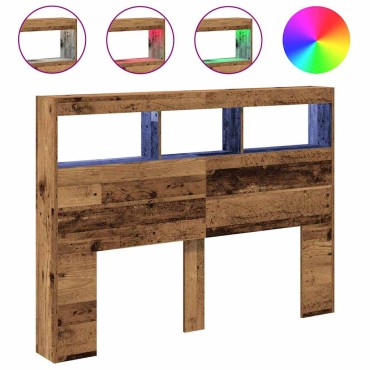 vidaXL Κεφαλάρι με Αποθηκευτικό Χώρο & LED 140x17x102cm 1 τεμ.