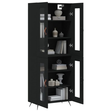 vidaXL Ντουλάπι Μαύρο 69,5x34x180cm από Επεξεργασμένο Ξύλο 1 τεμ.