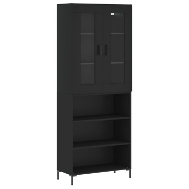 vidaXL Ντουλάπι Μαύρο 69,5x34x180cm από Επεξεργασμένο Ξύλο 1 τεμ.