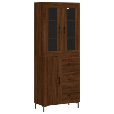 vidaXL Ντουλάπι Καφέ Δρυς 69,5x34x180cm από Επεξεργασμένο Ξύλο 1 τεμ.