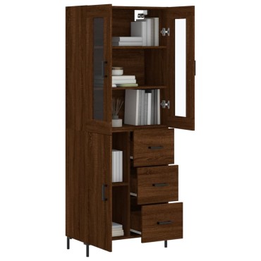 vidaXL Ντουλάπι Καφέ Δρυς 69,5x34x180cm από Επεξεργασμένο Ξύλο 1 τεμ.