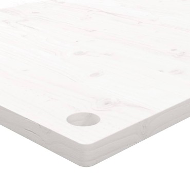 vidaXL Επιφάνεια Γραφείου Λευκή 110x55x2,5 εκ. από Μασίφ Ξύλο Πεύκου