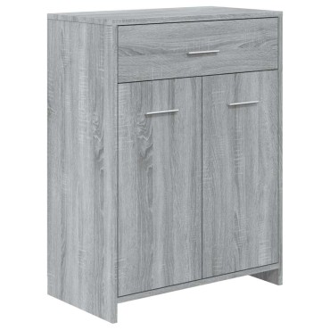 vidaXL Ντουλάπι Μπάνιου Γκρι Sonoma 60x33x80cm Επεξεργασμένο Ξύλο