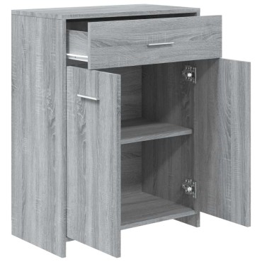 vidaXL Ντουλάπι Μπάνιου Γκρι Sonoma 60x33x80cm Επεξεργασμένο Ξύλο