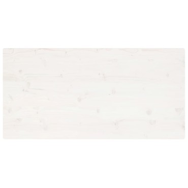vidaXL Επιφάνεια Τραπεζιού Ορθογ. Λευκή 100x60x2,5cm από Μασίφ Πεύκο 1 τεμ.