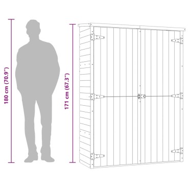 vidaXL Αποθήκη Εργαλείων Κήπου 123x50x171 εκ. Εμποτισμένο Ξύλο Πεύκου