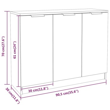 vidaXL Συρταριέρα Sonoma Δρυς 90,5x30x70cm από Επεξεργασμένο Ξύλο 1 τεμ.