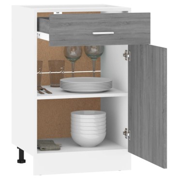 vidaXL Έπιπλο Με Συρτάρι Lyon Γκρι Sonoma 50x46x81,5cm Επεξεργ. Ξύλο