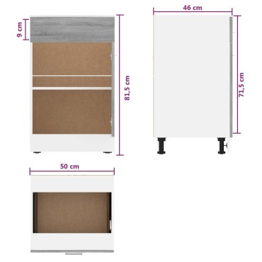 vidaXL Έπιπλο Με Συρτάρι Lyon Γκρι Sonoma 50x46x81,5cm Επεξεργ. Ξύλο