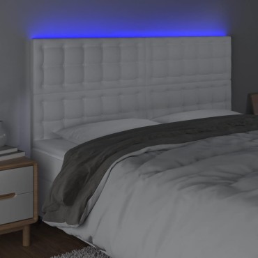 vidaXL Κεφαλάρι Κρεβατιού LED Λευκό 180x5x118/128 εκ 1 τεμ.