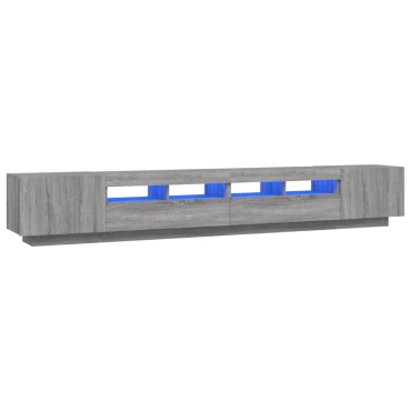 vidaXL Σετ Επίπλων Τηλεόρασης 3 τεμ. LED Γκρι Sonoma Επεξεργασμένο Ξύλο 100/80x35x40cm
