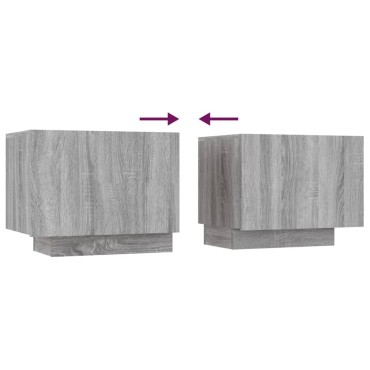 vidaXL Σετ Επίπλων Τηλεόρασης 3 τεμ. LED Γκρι Sonoma Επεξεργασμένο Ξύλο 100/80x35x40cm