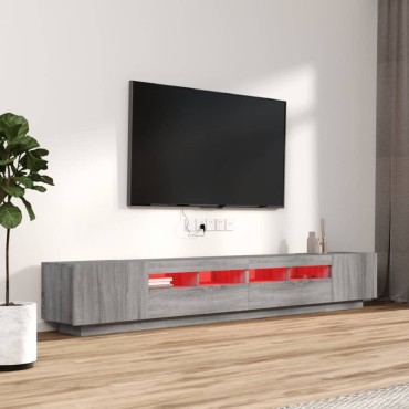 vidaXL Σετ Επίπλων Τηλεόρασης 3 τεμ. LED Γκρι Sonoma Επεξεργασμένο Ξύλο 100/80x35x40cm