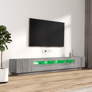 vidaXL Σετ Επίπλων Τηλεόρασης 3 τεμ. LED Γκρι Sonoma Επεξεργασμένο Ξύλο 100/80x35x40cm