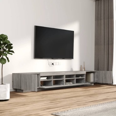 vidaXL Σετ Επίπλων Τηλεόρασης 3 τεμ. LED Γκρι Sonoma Επεξεργασμένο Ξύλο 100/80x35x40cm