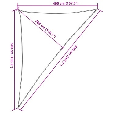 vidaXL Πανί Σκίασης Κρεμ 4 x 5 x 6,8 μ. από HDPE 160 γρ./μ²