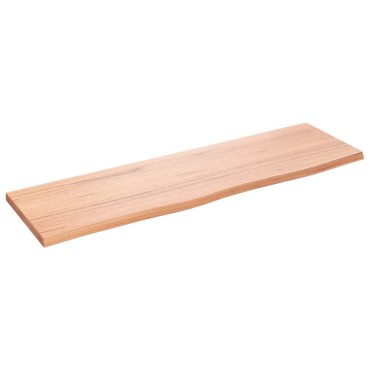 vidaXL Ράφι Τοίχου Ανοιχτό Καφέ 100x30x2cm Επεξεργ. Μασίφ Ξύλο Δρυός 1 τεμ.