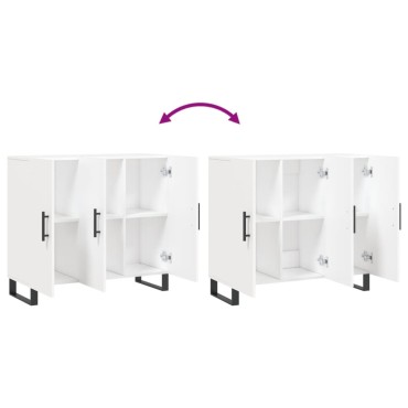 vidaXL Μπουφές Λευκός 90x34x80cm από Επεξεργασμένο Ξύλο 1 τεμ.