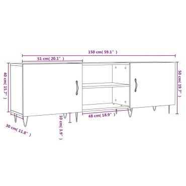 vidaXL Έπιπλο Τηλεόρασης Λευκό 150x30x50cm από Επεξεργασμένο Ξύλο