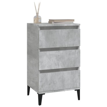 vidaXL Κομοδίνο Γκρι Σκυρ. 40x35x70cm από Επεξεργασμένο Ξύλο 1 τεμ.