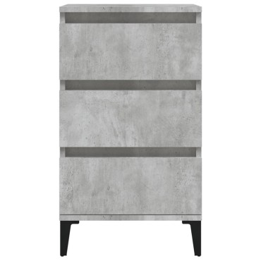 vidaXL Κομοδίνο Γκρι Σκυρ. 40x35x70cm από Επεξεργασμένο Ξύλο 1 τεμ.