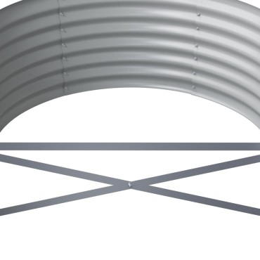 vidaXL Ζαρντινιέρα Ασημί 440x80x36 εκ. Ατσάλι με Ηλεκτρ. Βαφή Πούδρας