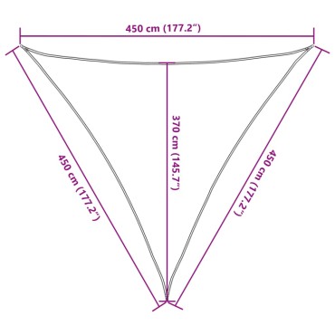vidaXL Πανί Σκίασης Κόκκινο 4,5 x 4,5 x 4,5 μ. από HDPE 160 γρ./μ²