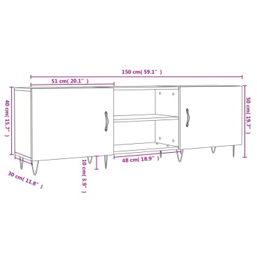 vidaXL Έπιπλο Τηλεόρασης Καφέ Δρυς 150x30x50cm Επεξ. Ξύλο