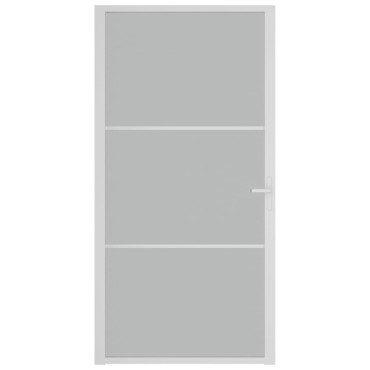 vidaXL Εσωτερική Πόρτα 102,5x201,5 εκ. Λευκή Ματ Γυαλί και Αλουμίνιο