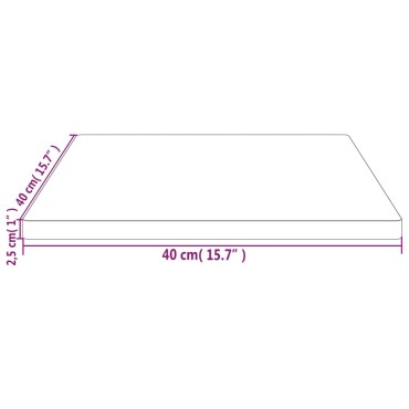 vidaXL Επιφάνεια Τραπεζιού Τετράγωνη Λευκή 40x40x2,5cm Μασίφ Πεύκο 1 τεμ.