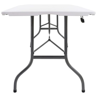 vidaXL Τραπέζι Κήπου Πτυσσόμενο Λευκό 180x72x72cm από HDPE 1 τεμ.