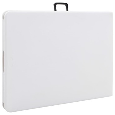 vidaXL Τραπέζι Κήπου Πτυσσόμενο Λευκό 180x72x72cm από HDPE 1 τεμ.
