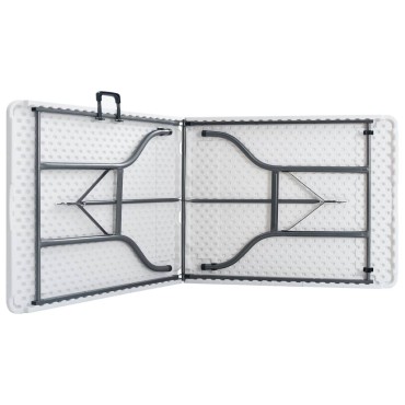 vidaXL Τραπέζι Κήπου Πτυσσόμενο Λευκό 180x72x72cm από HDPE 1 τεμ.