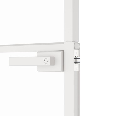 vidaXL Εσωτερική Πόρτα Λευκή 76x201,5 εκ. Ψημένο Γυαλί&Λεπτό Αλουμίνιο