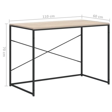 vidaXL Γραφείο Υπολογιστή Μαύρο 110x60x70cm Επεξεργασμένο Ξύλο 1 τεμ.