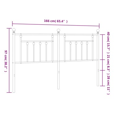 vidaXL Κεφαλάρι Λευκό Μεταλλικό 166x3x97cm 1 τεμ.