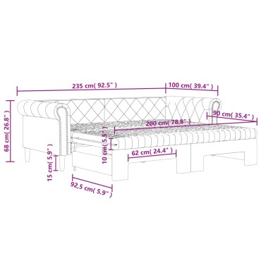 vidaXL Καναπές Κρεβάτι Συρόμενος Λευκός 90x200 εκ Συνθ. Δέρμα/Στρώματα