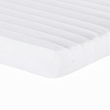 vidaXL Καναπές Κρεβάτι Συρόμενος Λευκός 90x200 εκ Συνθ. Δέρμα/Στρώματα