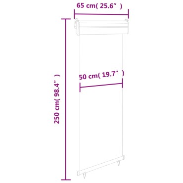 vidaXL Σκίαστρο Βεράντας Πλαϊνό Κρεμ 65 x 250 εκ.