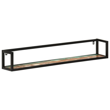 vidaXL Ράφια Τοίχου 2 τεμ. 110x17x17cm Μασίφ Ανακυκλωμένο Ξύλο/Σίδερο