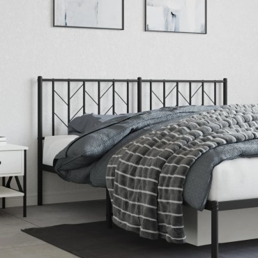 vidaXL Κεφαλάρι Μαύρο Μεταλλικό 166x3x90cm 1 τεμ.