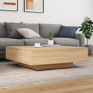 vidaXL Τραπεζάκι Σαλονιού με Φώτα LED Sonoma Δρυς 100x100x31cm 1 τεμ.