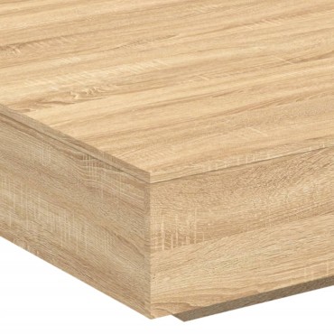 vidaXL Τραπεζάκι Σαλονιού με Φώτα LED Sonoma Δρυς 100x100x31cm 1 τεμ.