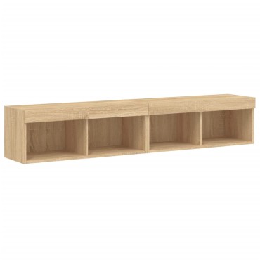 vidaXL Έπιπλα Τηλεόρασης με LED 2 τεμ. Sonoma Δρυς 80x30x30cm
