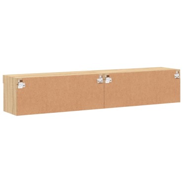 vidaXL Έπιπλα Τηλεόρασης με LED 2 τεμ. Sonoma Δρυς 80x30x30cm